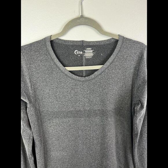 Zyia Active Performance Seamless Athletic Shirt Vented Long Sleeve Gray Womens M - Picture 5 of 8